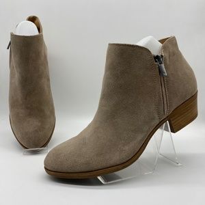 Lucky Brand Women's Barough Taupe Tan Suede Ankle Boots Size 8.5M